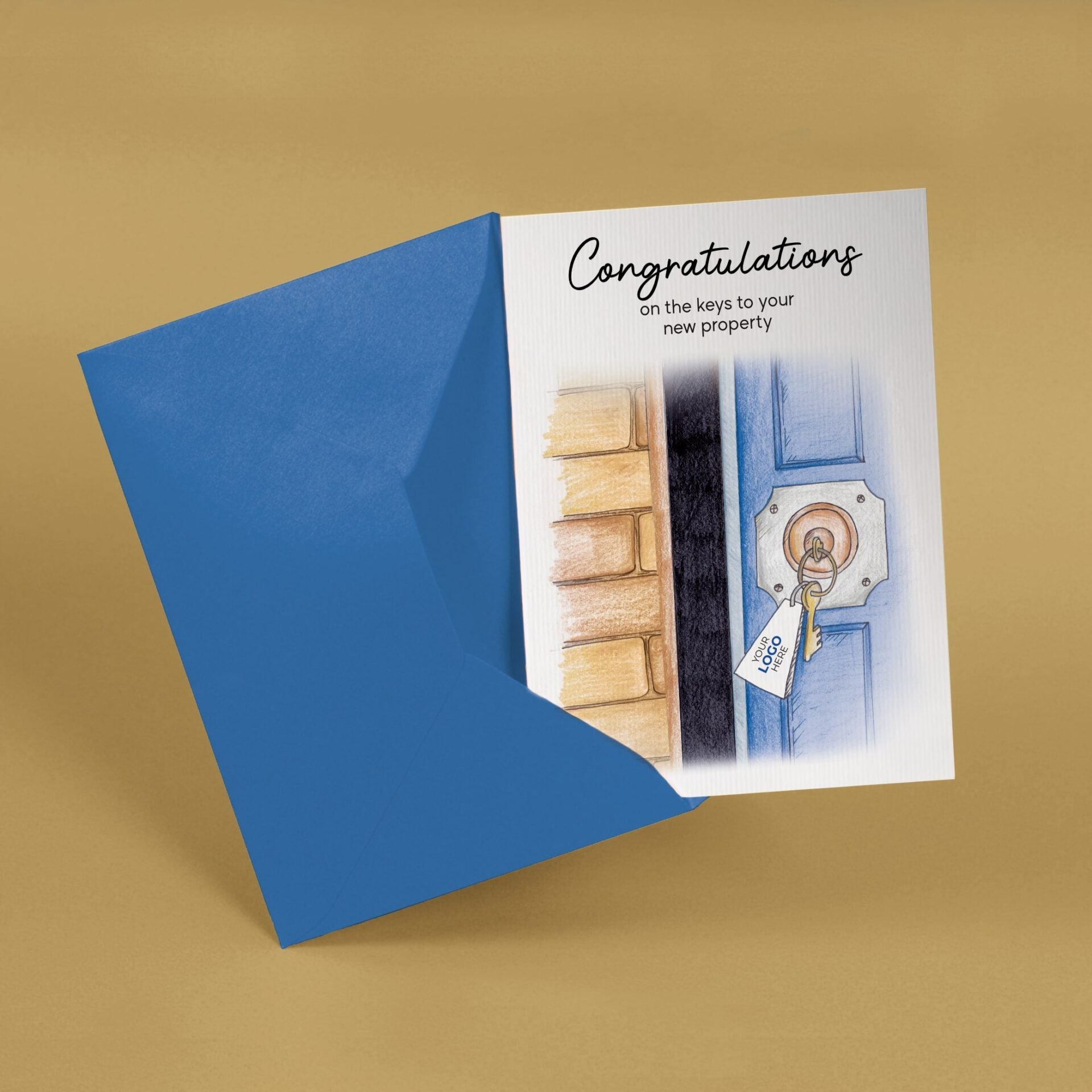 ‘Key in Door’ Personalised Corporate Branded Property Greeting Cards image 2