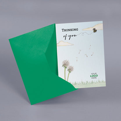 ‘Dandelion’ Personalised Corporate Branded Thinking of You Greeting Cards image 2