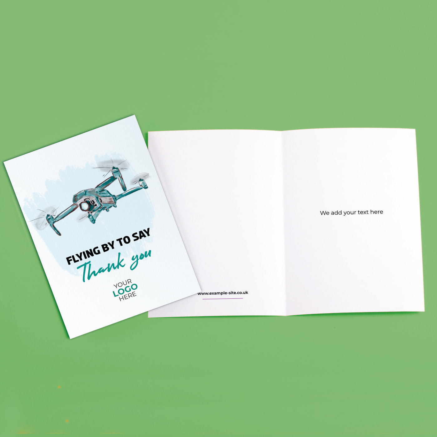 ‘Drone’ Personalised Corporate Branded Creative Industries Greeting Cards image 3
