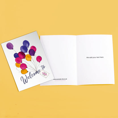 ‘Balloons Lifting’ Personalised Corporate Branded Welcome Greeting Cards image 3