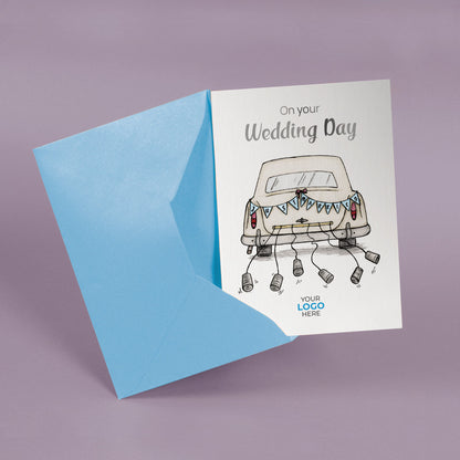 ‘Wedding Car' Personalised Corporate Branded Wedding Greeting Cards image 2