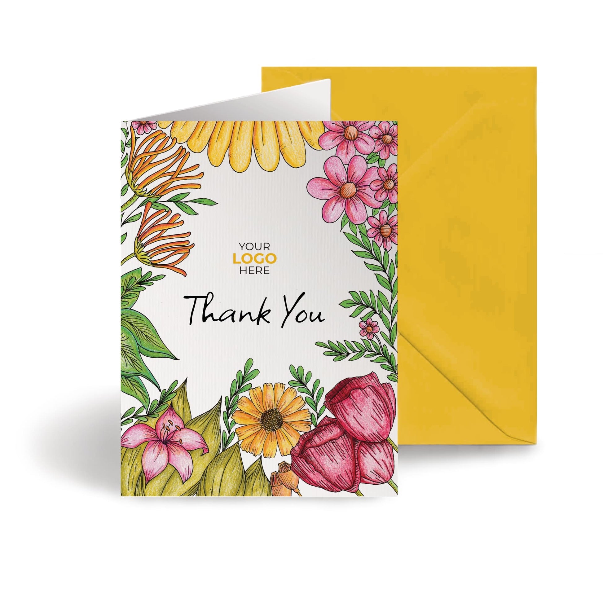 Floral Garden' Personalised Corporate Branded Floral Greeting Cards image 0