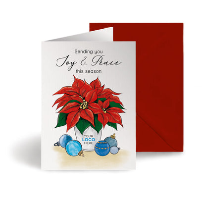 ‘Christmas Poinsettia’ Branded Christmas Cards image 0