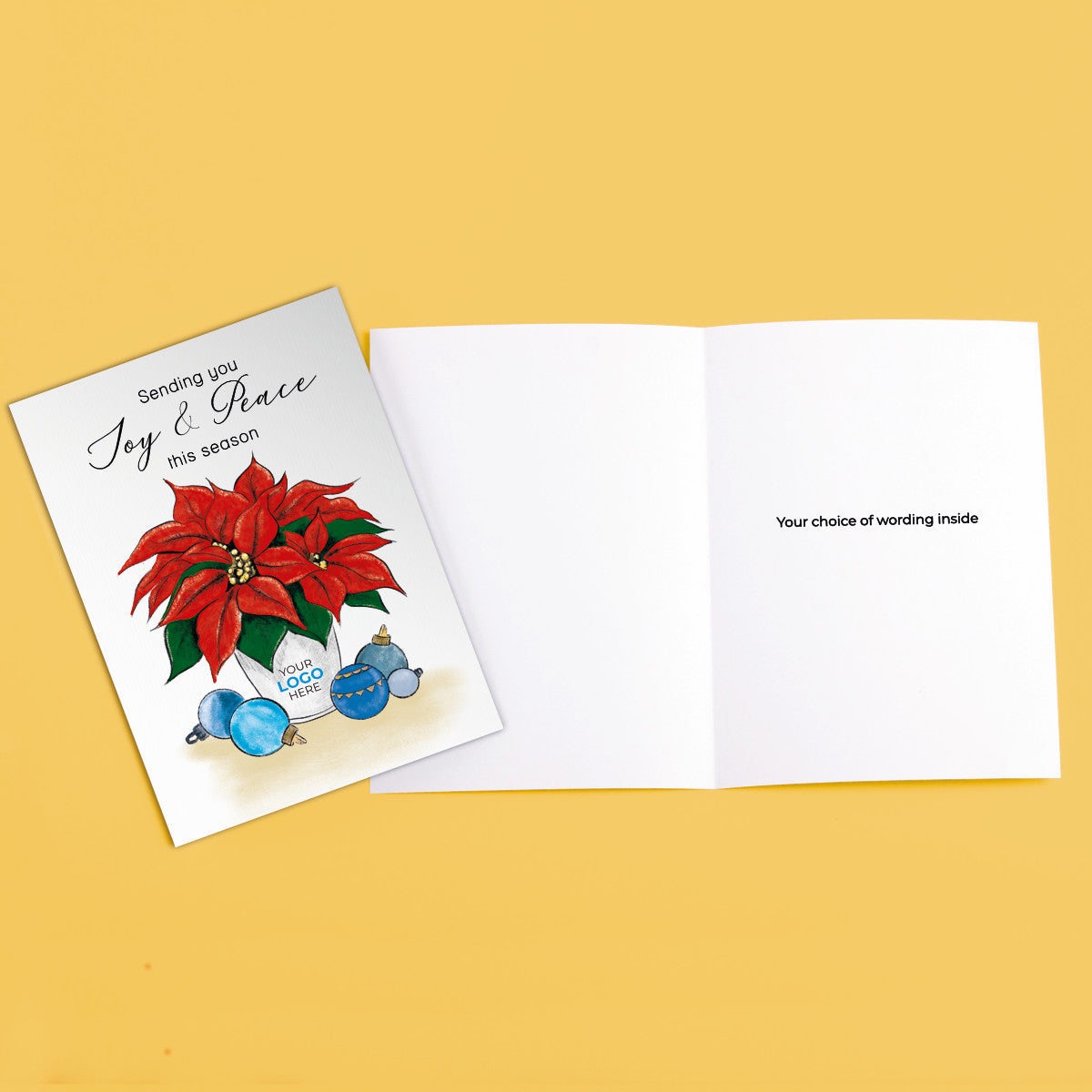 ‘Christmas Poinsettia’ Branded Christmas Cards image 3