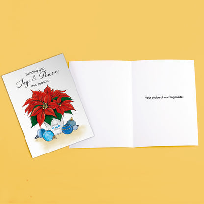 ‘Christmas Poinsettia’ Branded Christmas Cards image 3