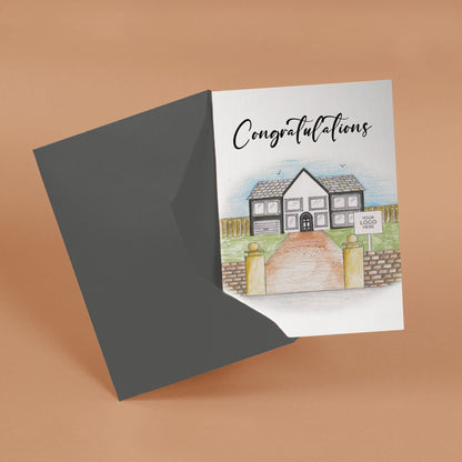 Pillar Entrance House' Personalised Corporate Branded Property Greeting Cards image 2