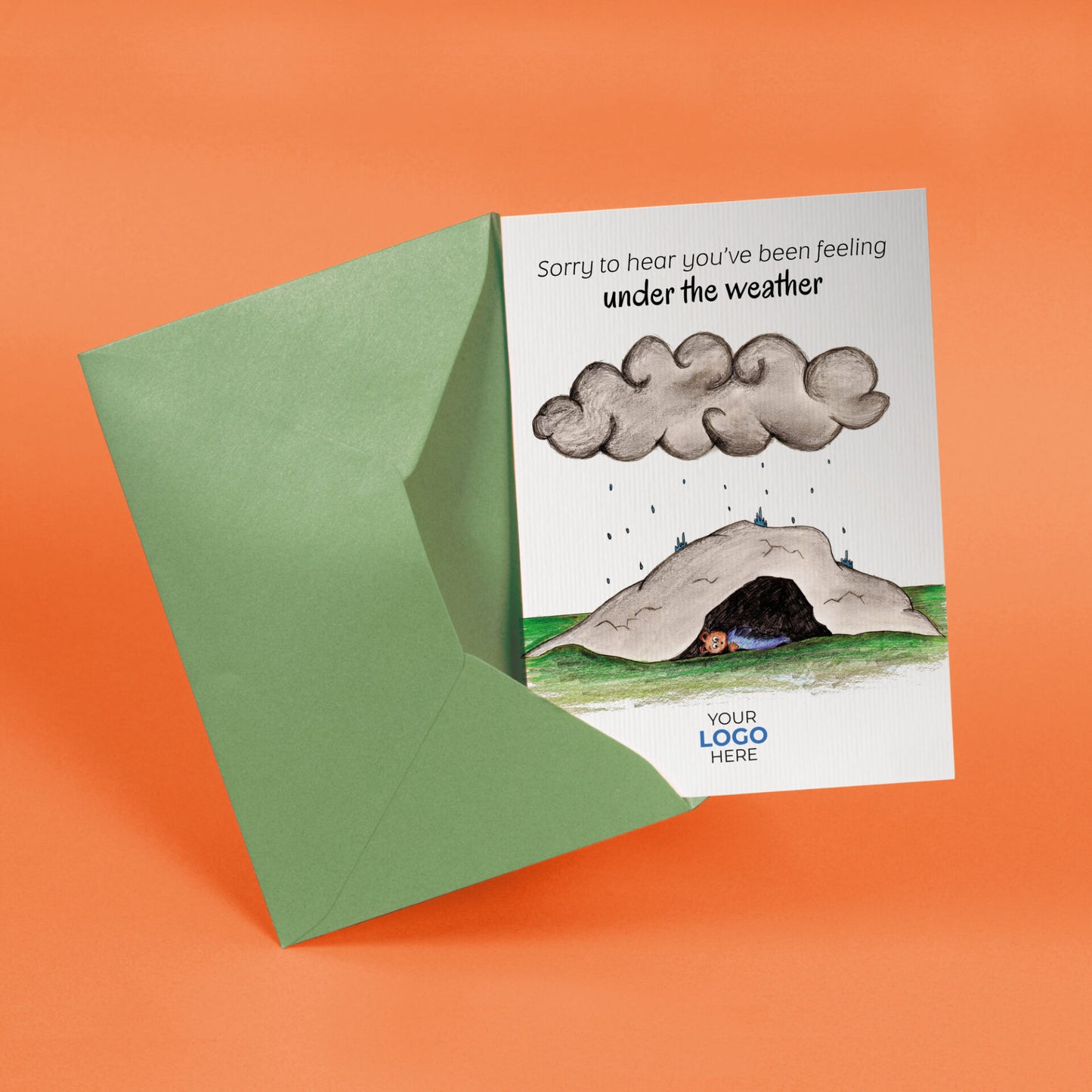 ‘Under the Weather’ Personalised Corporate Branded Get Well Soon Greeting Cards image 2