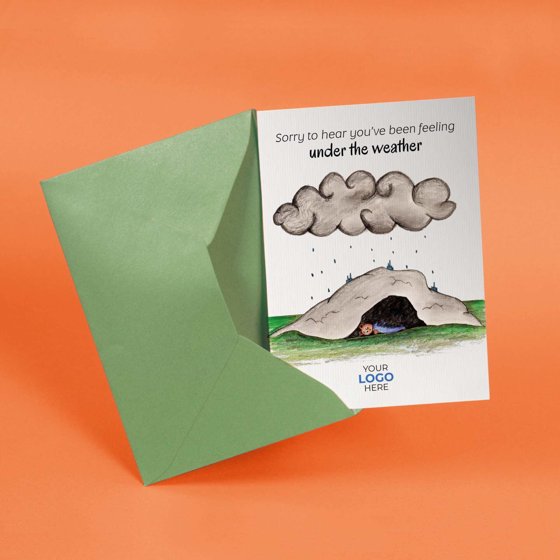 ‘Under the Weather’ Personalised Corporate Branded Get Well Soon Greeting Cards image 2