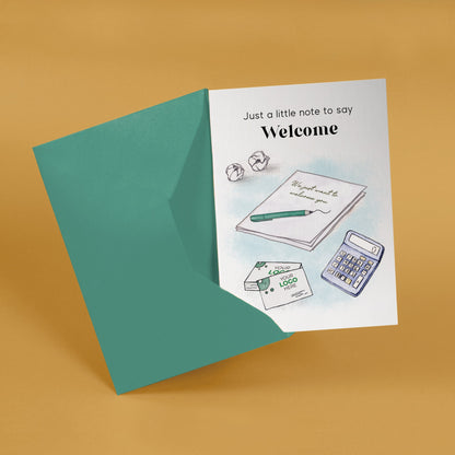 ‘Note & Business Cards’ Personalised Corporate Branded Welcome Greeting Cards image 3