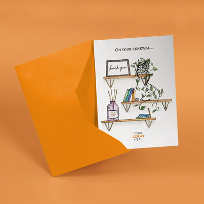 ‘Shelves’ Personalised Corporate Branded Renewal Greeting Cards image 2