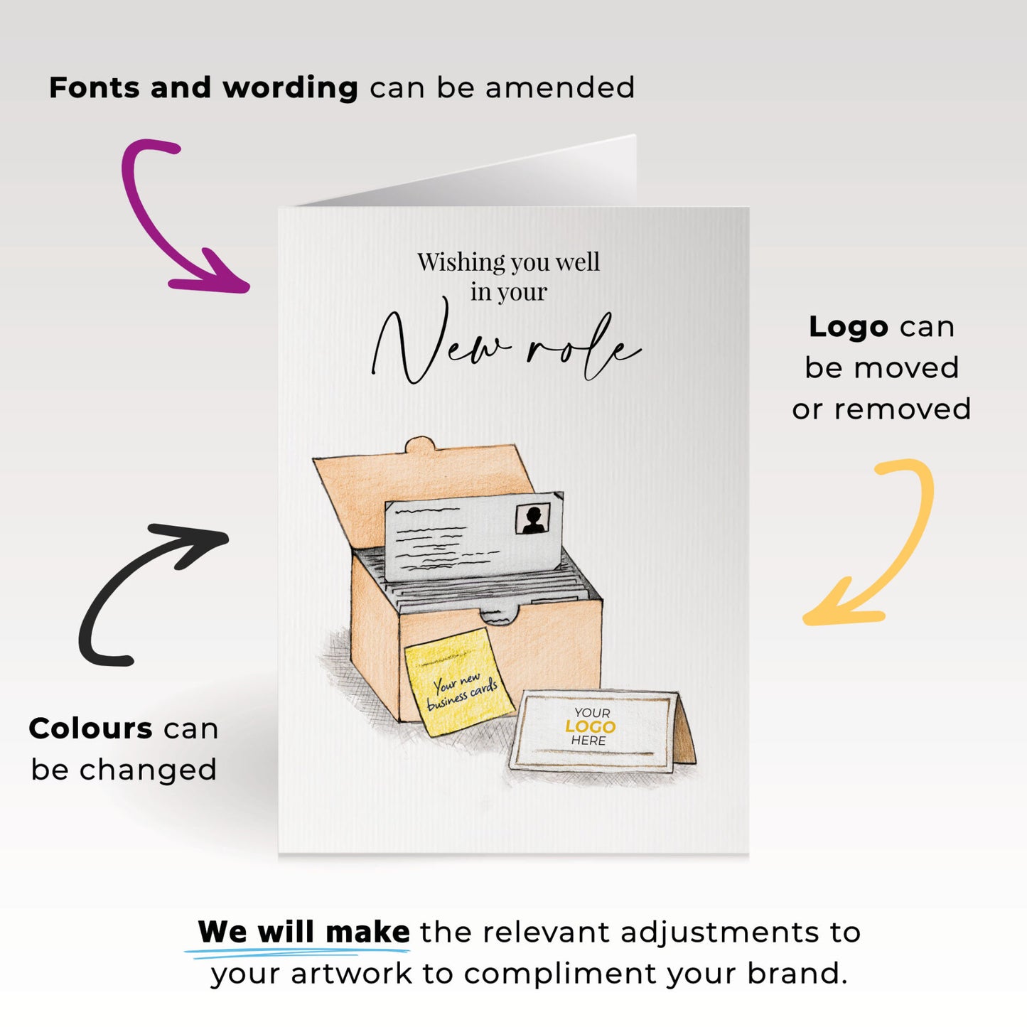 ‘Business Card Pack’ Personalised Corporate Branded New Job Greeting Cards image 1