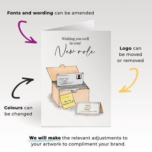 ‘Business Card Pack’ Personalised Corporate Branded New Job Greeting Cards image 1