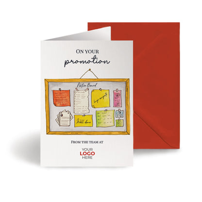 ‘Notice Board’ Personalised Corporate Branded New Job Greeting Cards image 0