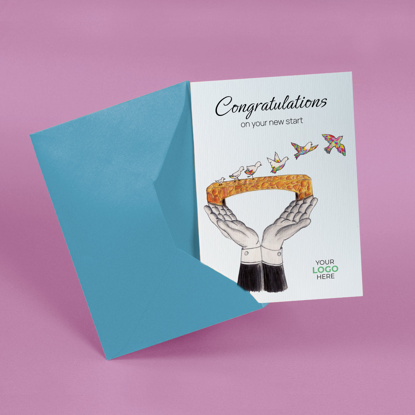 Bridge Birds' Personalised Corporate Branded New Job Greeting Cards image 2