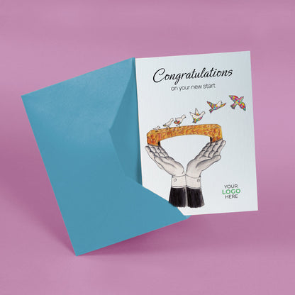 Bridge Birds' Personalised Corporate Branded New Job Greeting Cards image 2