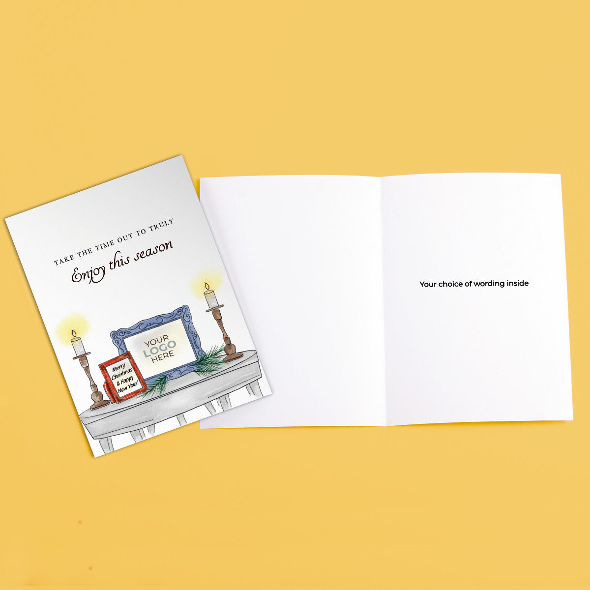 ‘Table & Candlesticks’ Branded Christmas Cards image 3