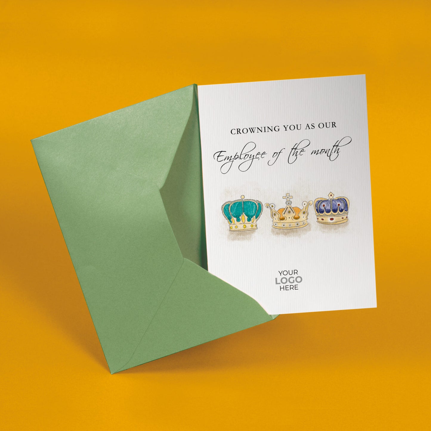 ‘Three Crowns’ Personalised Corporate Branded Staff Appreciation Greeting Cards image 2