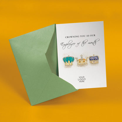 ‘Three Crowns’ Personalised Corporate Branded Staff Appreciation Greeting Cards image 2