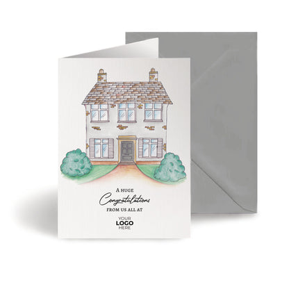Brick Roof House' Personalised Corporate Branded Property Greeting Cards image 0