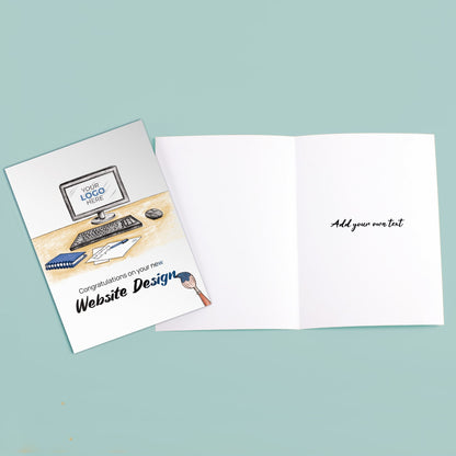 ‘Computer Desk’ Personalised Corporate Branded Creative Industries Greeting Cards image 2