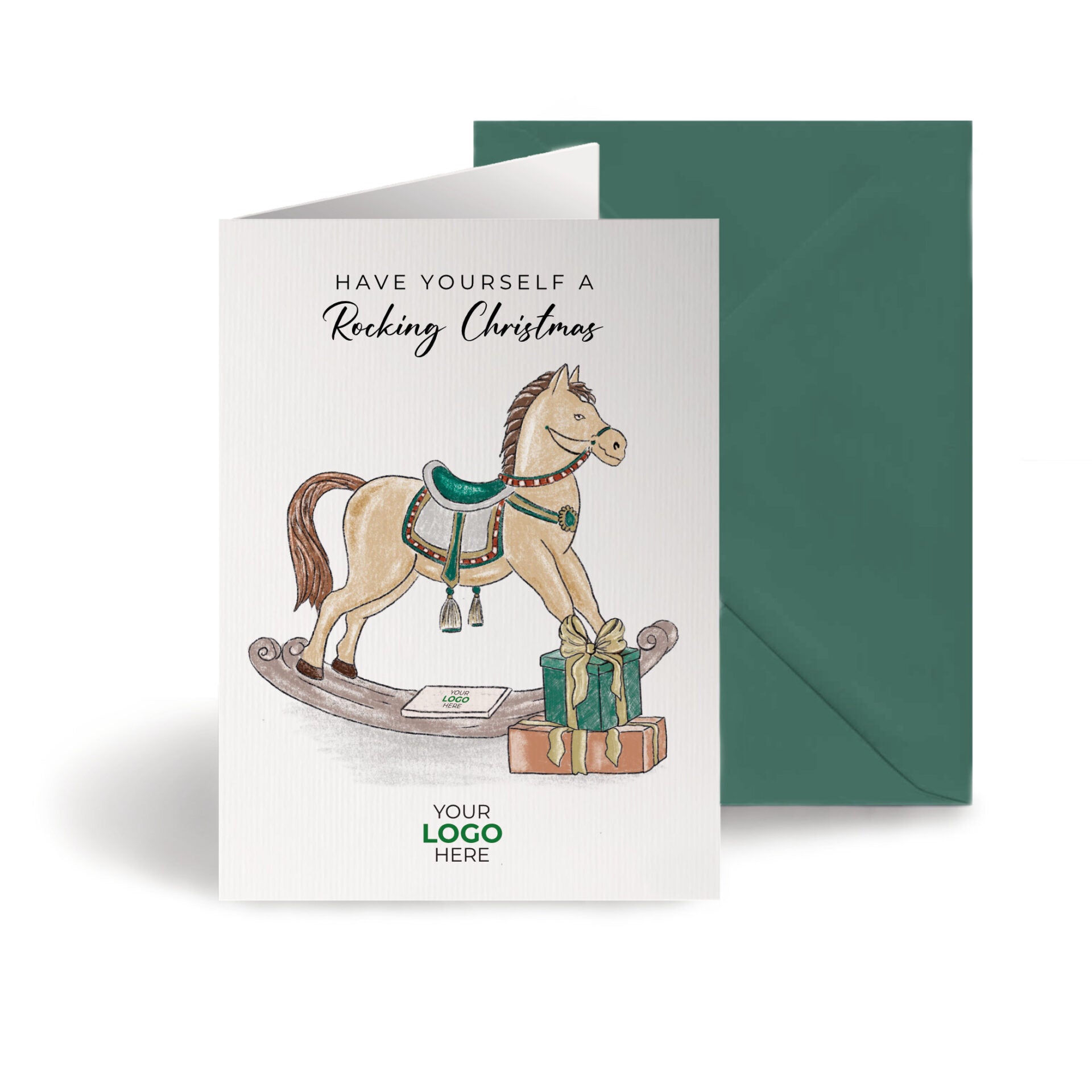 Rocking Horse & Presents' Branded Christmas Cards image 0
