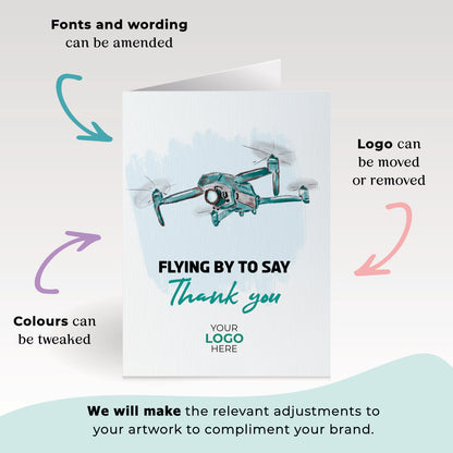 ‘Drone’ Personalised Corporate Branded Creative Industries Greeting Cards image 1