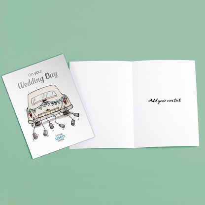 ‘Wedding Car' Personalised Corporate Branded Wedding Greeting Cards image 3