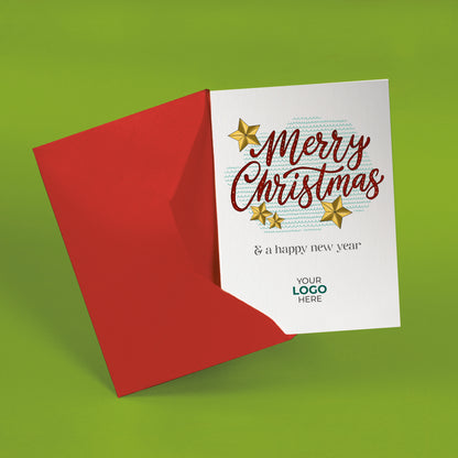 ‘Merry Christmas Lettering' Personalised Company Christmas Cards image 1