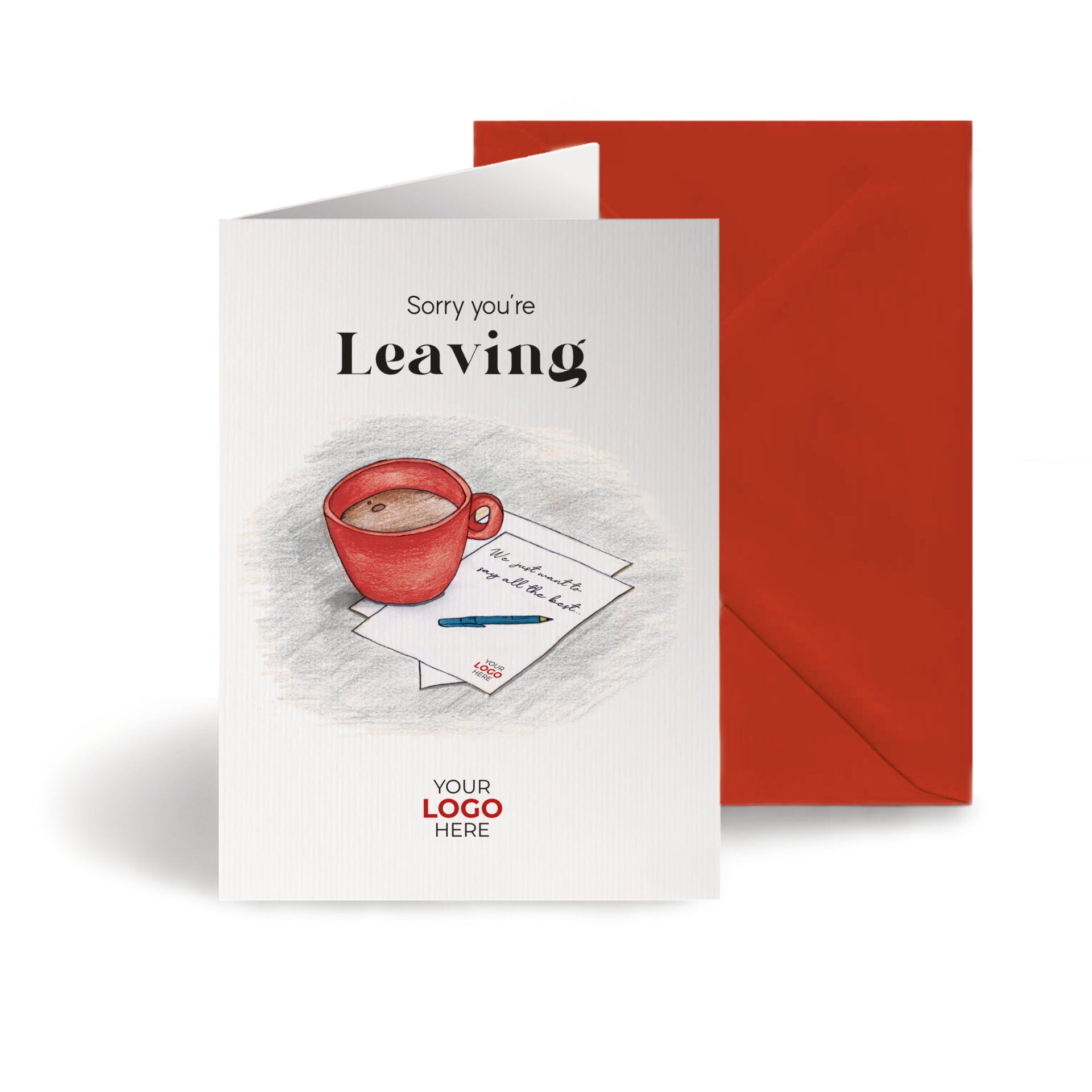‘Mug & Note’ Personalised Corporate Branded Leaving Greeting Cards image 0
