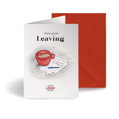 ‘Mug & Note’ Personalised Corporate Branded Leaving Greeting Cards image 0