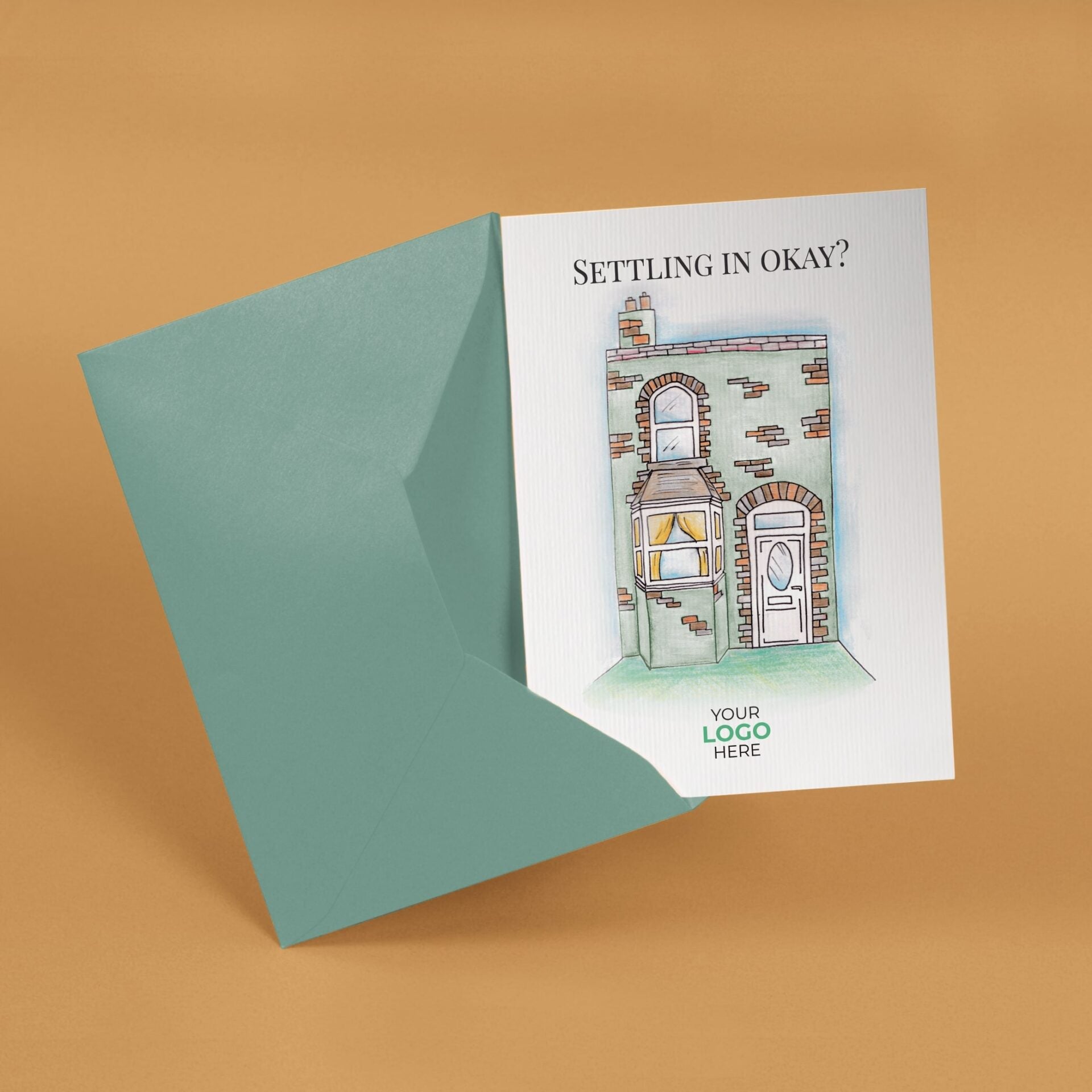 Tall House' Personalised Corporate Branded Property Greeting Cards image 2