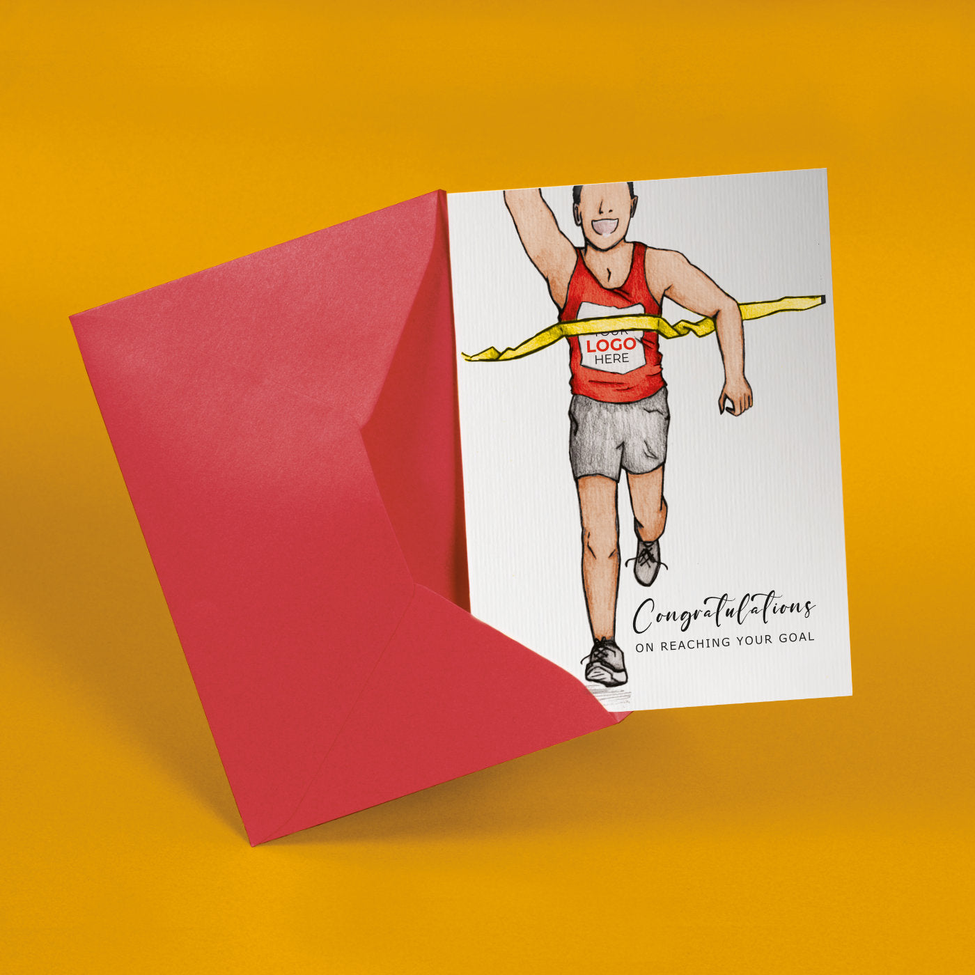 Running Man' Personalised Corporate Branded Coaching Greeting Cards image 2