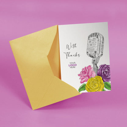 Microphone & Roses’ Personalised Corporate Branded Voice, Audio & Writers Greeting Cards image 2