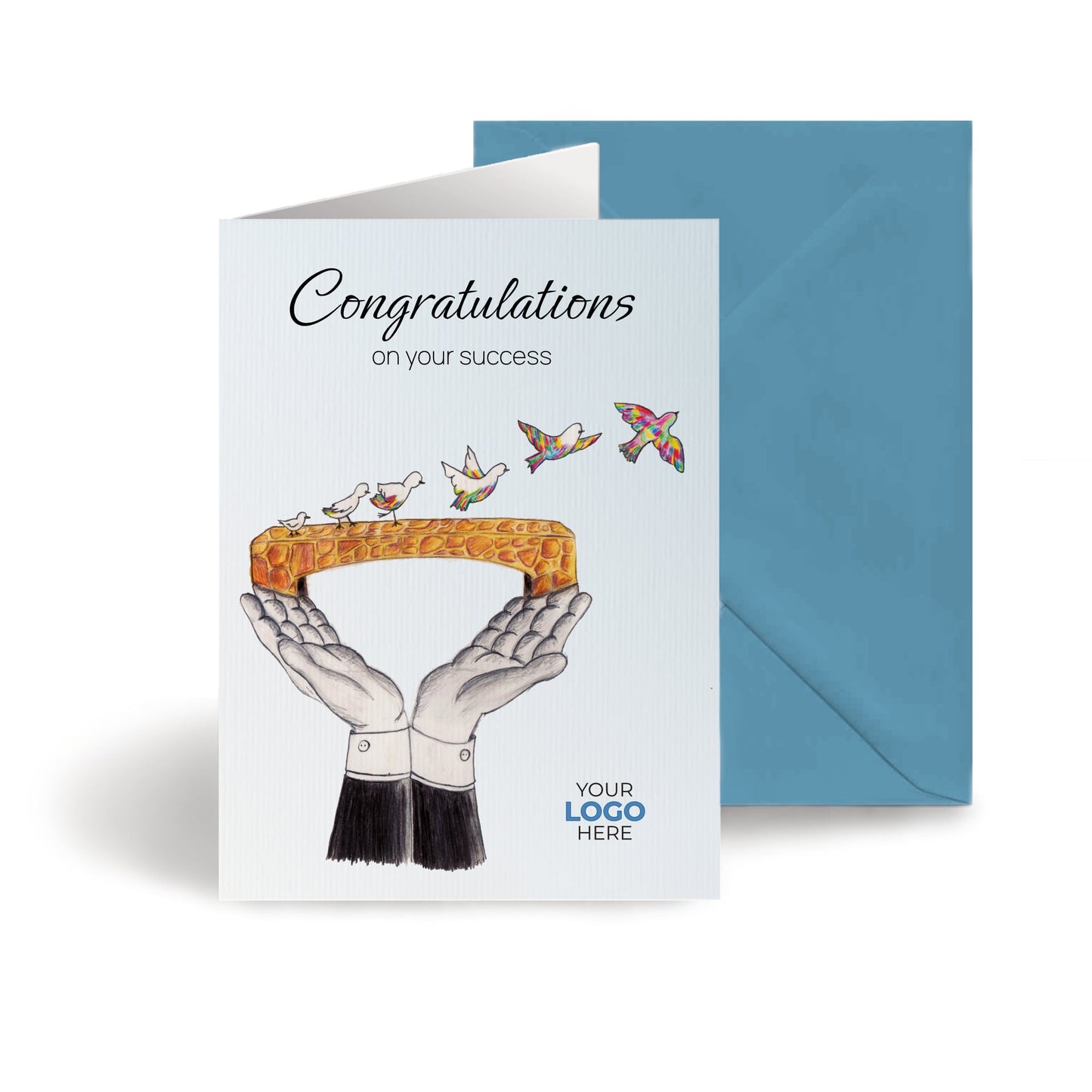 ‘Bridge Birds’ Personalised Corporate Branded Education Greeting Cards image 0