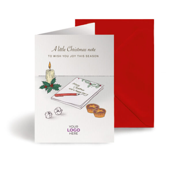 A christmas corporate greeting card featuring a festive message customisable with your company logo and brand colours.