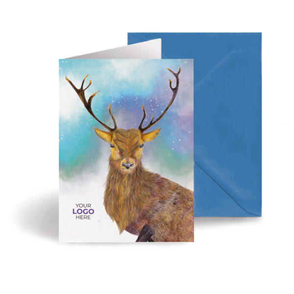A christmas corporate greeting card featuring a festive message customisable with your company logo and brand colours.