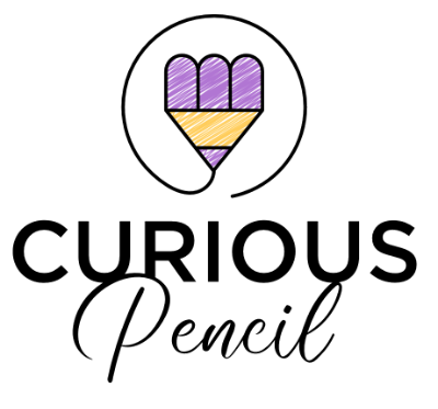 Curious Pencil Purple Logo Design